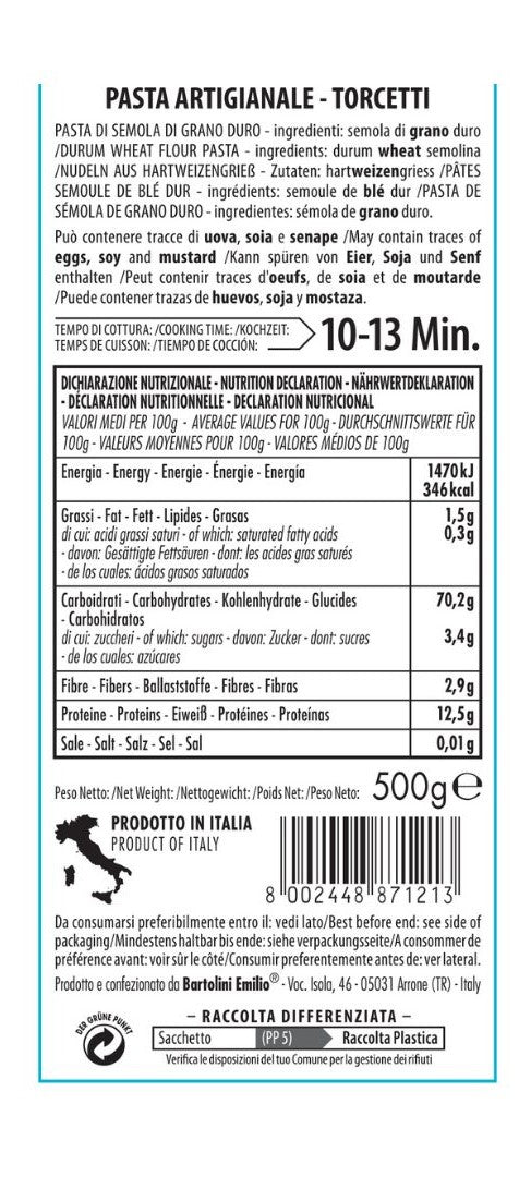Torcetti 500g pasta
